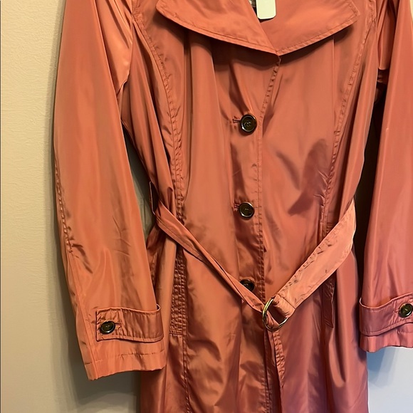 Via Spiga Packable Pink Trench Raincoat with Belted Waist - Picture 7 of 16